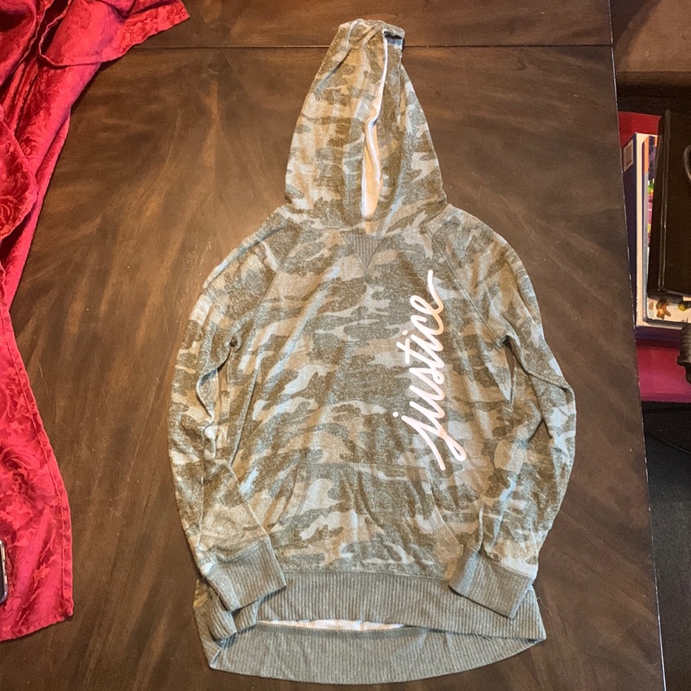 Justice Active Girls‎ Size 10 Camo hooded Sweatshirt